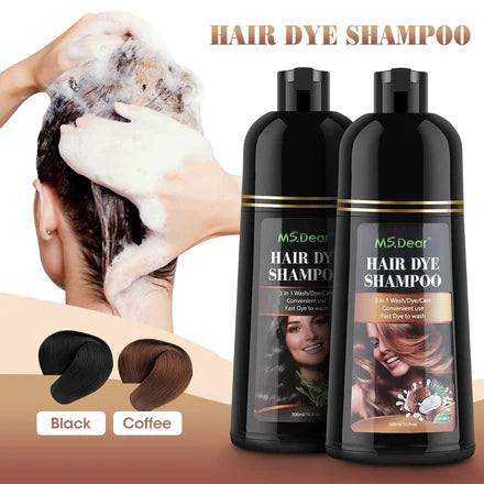 Herbal 3 in 1 Hair Dye Instant Black Hair Shampoo Pack of 2