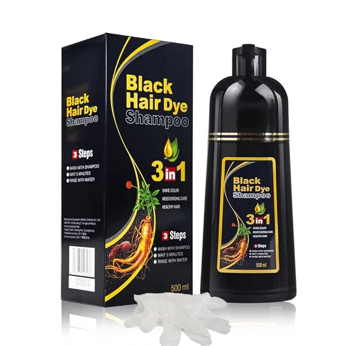 Herbal 3 in 1 Hair Dye Instant Black Hair Shampoo Pack of 2