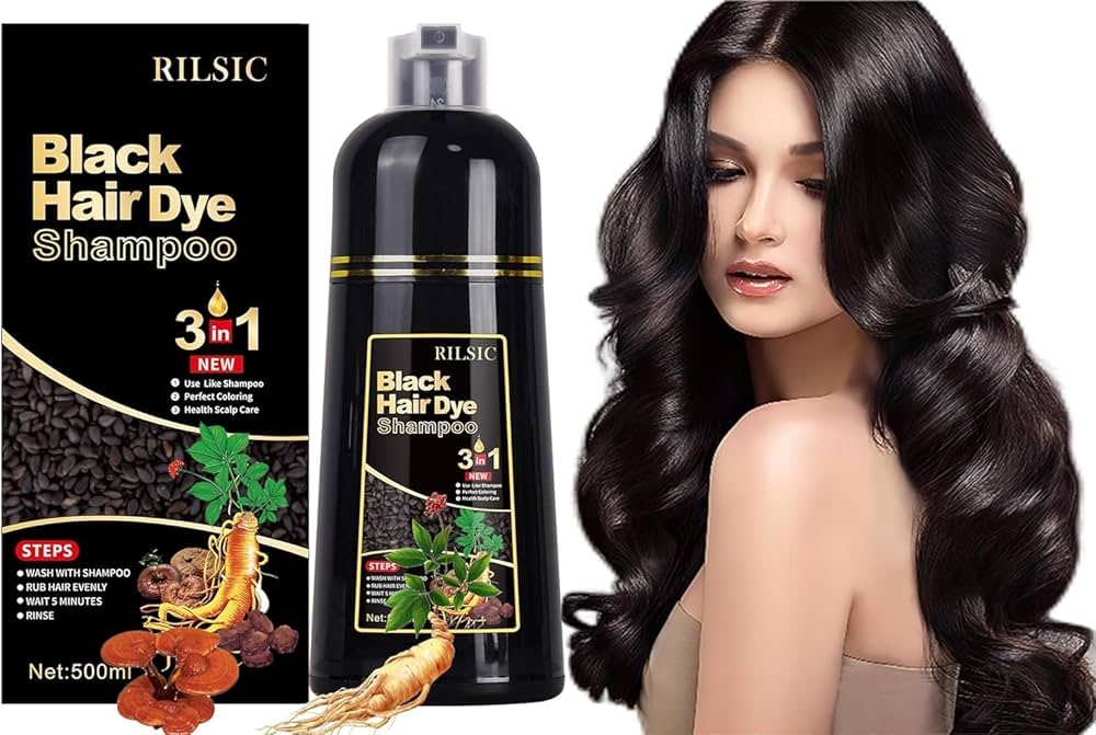 Herbal 3 in 1 Hair Dye Instant Black Hair Shampoo Pack of 2