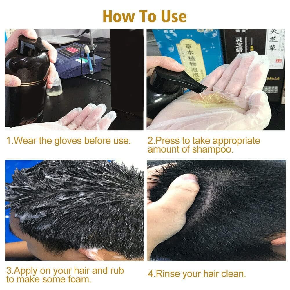 Herbal 3 in 1 Hair Dye Instant Black Hair Shampoo Pack of 2