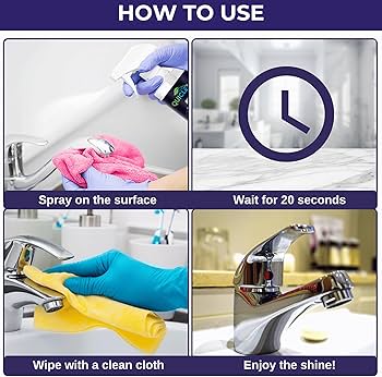 Spray for Bathroom Taps, Tiles Stain Remover(Pack of 2)