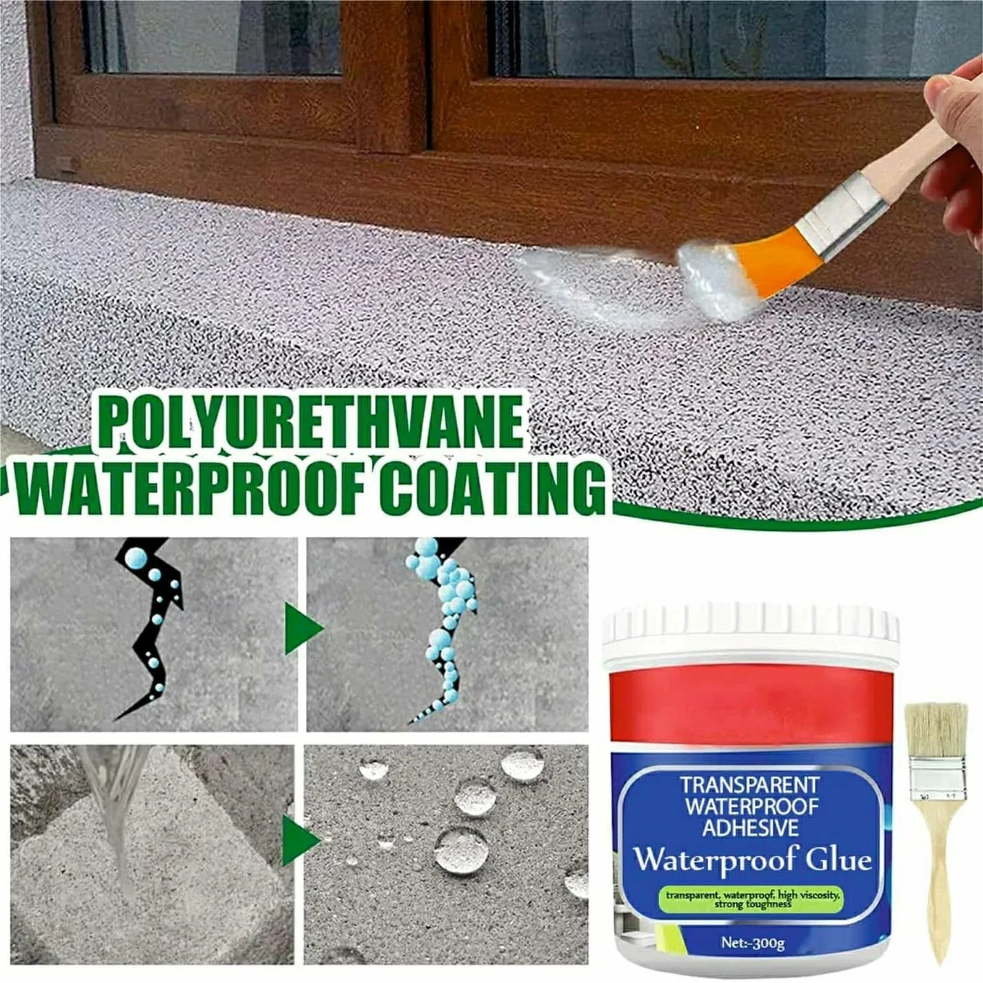 Transparent Waterproof Glue Plus Brush