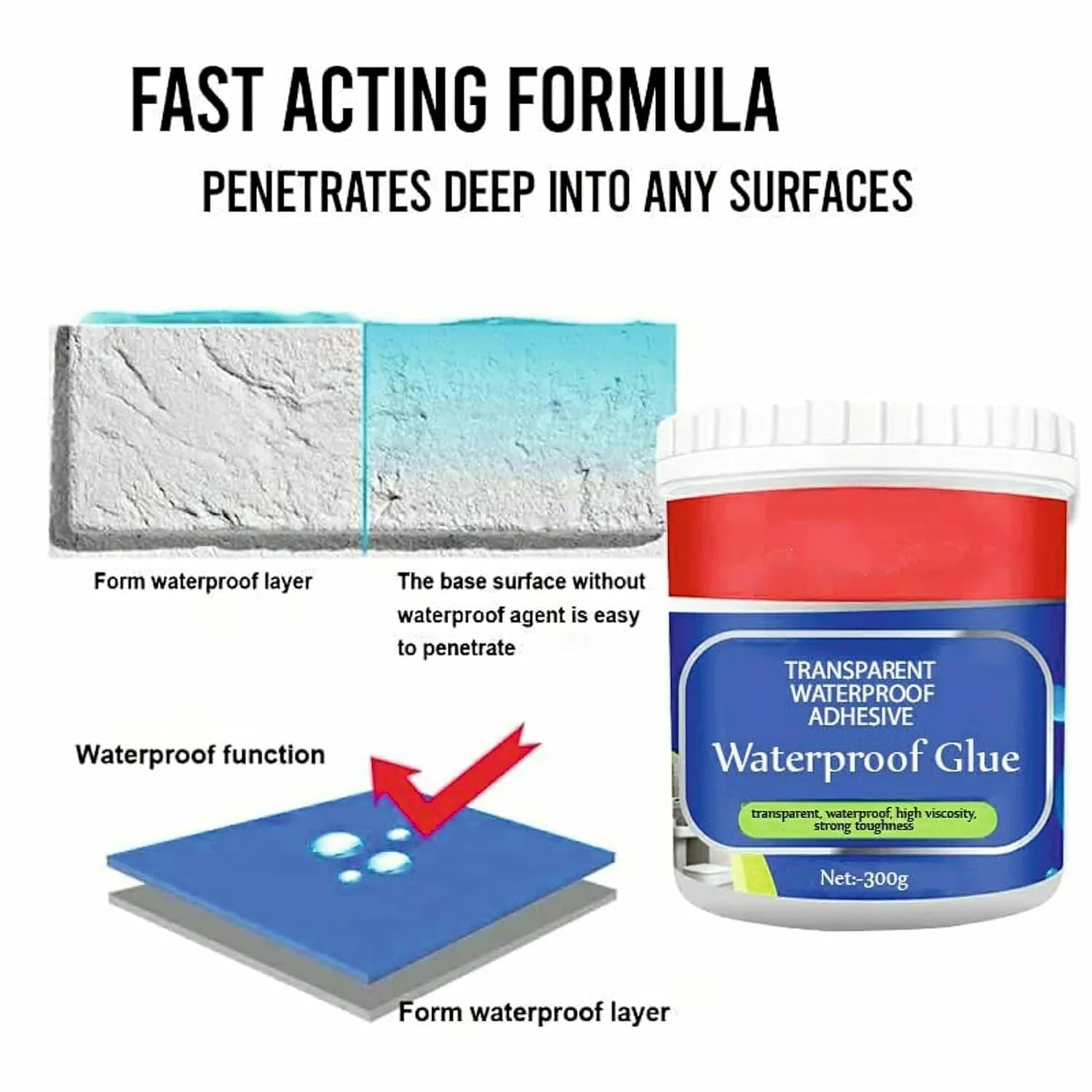 Transparent Waterproof Glue Plus Brush