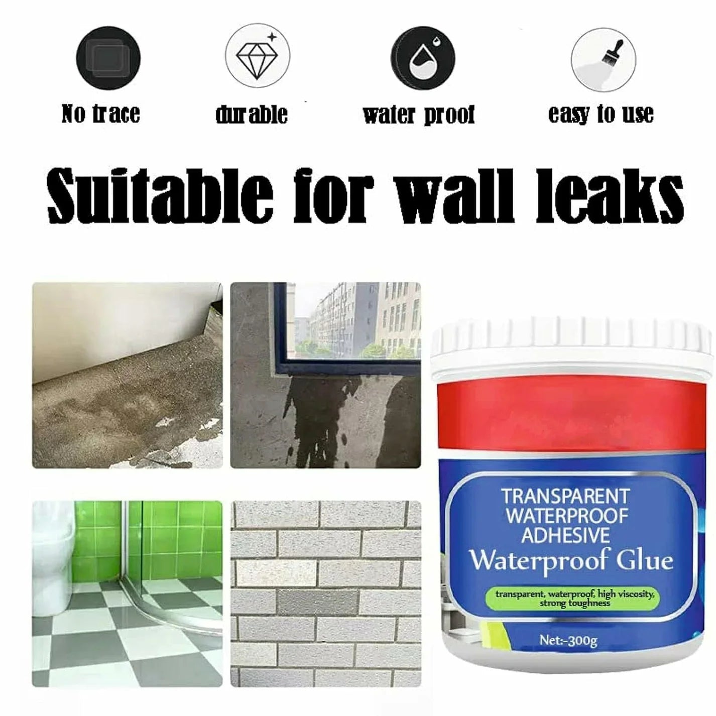 Transparent Waterproof Glue Plus Brush