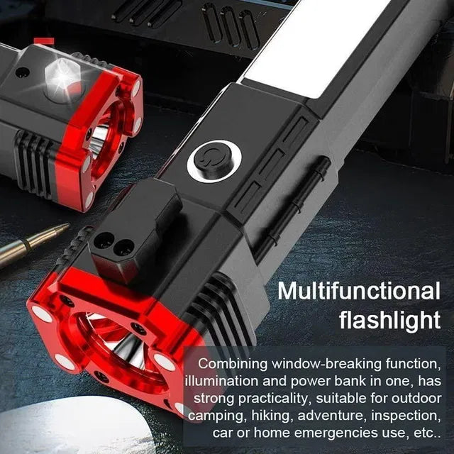 8 in 1 Portable Rechargeable Torch LED Flashlight (D)