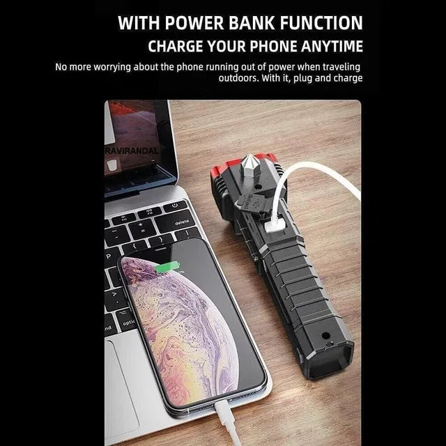 8 in 1 Portable Rechargeable Torch LED Flashlight (D)